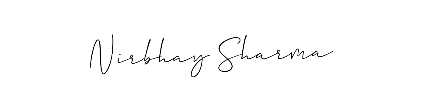 Use a signature maker to create a handwritten signature online. With this signature software, you can design (Allison_Script) your own signature for name Nirbhay Sharma. Nirbhay Sharma signature style 2 images and pictures png