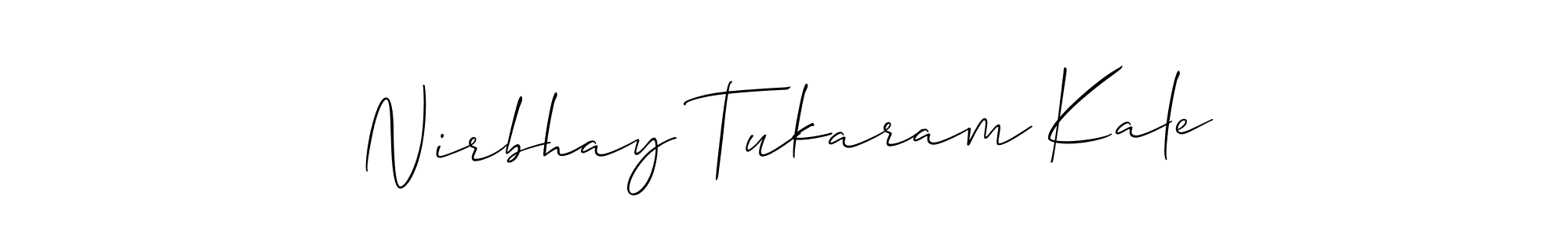 It looks lik you need a new signature style for name Nirbhay Tukaram Kale. Design unique handwritten (Allison_Script) signature with our free signature maker in just a few clicks. Nirbhay Tukaram Kale signature style 2 images and pictures png