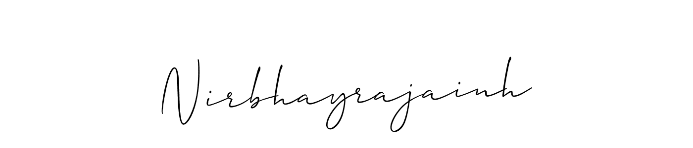 How to make Nirbhayrajainh signature? Allison_Script is a professional autograph style. Create handwritten signature for Nirbhayrajainh name. Nirbhayrajainh signature style 2 images and pictures png