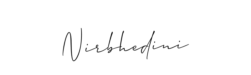 if you are searching for the best signature style for your name Nirbhedini. so please give up your signature search. here we have designed multiple signature styles  using Allison_Script. Nirbhedini signature style 2 images and pictures png