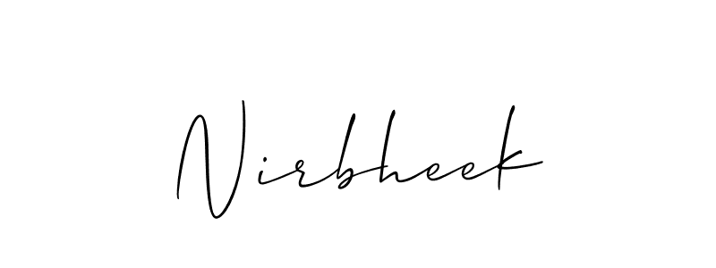 if you are searching for the best signature style for your name Nirbheek. so please give up your signature search. here we have designed multiple signature styles  using Allison_Script. Nirbheek signature style 2 images and pictures png