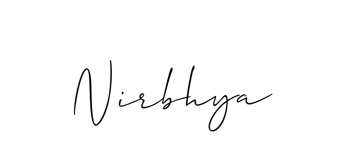 Best and Professional Signature Style for Nirbhya. Allison_Script Best Signature Style Collection. Nirbhya signature style 2 images and pictures png