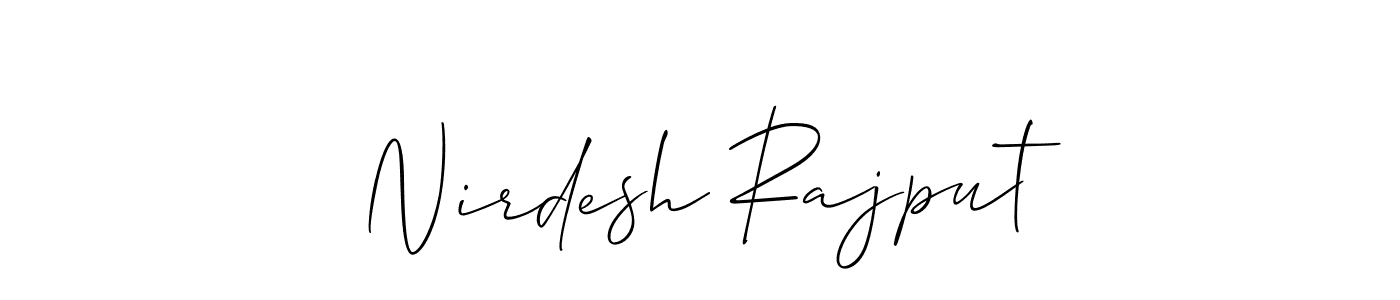 The best way (Allison_Script) to make a short signature is to pick only two or three words in your name. The name Nirdesh Rajput include a total of six letters. For converting this name. Nirdesh Rajput signature style 2 images and pictures png