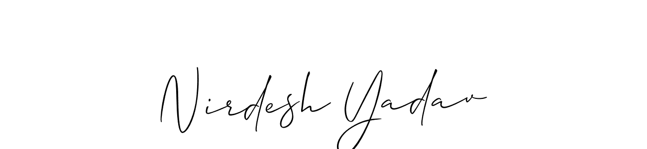 Allison_Script is a professional signature style that is perfect for those who want to add a touch of class to their signature. It is also a great choice for those who want to make their signature more unique. Get Nirdesh Yadav name to fancy signature for free. Nirdesh Yadav signature style 2 images and pictures png