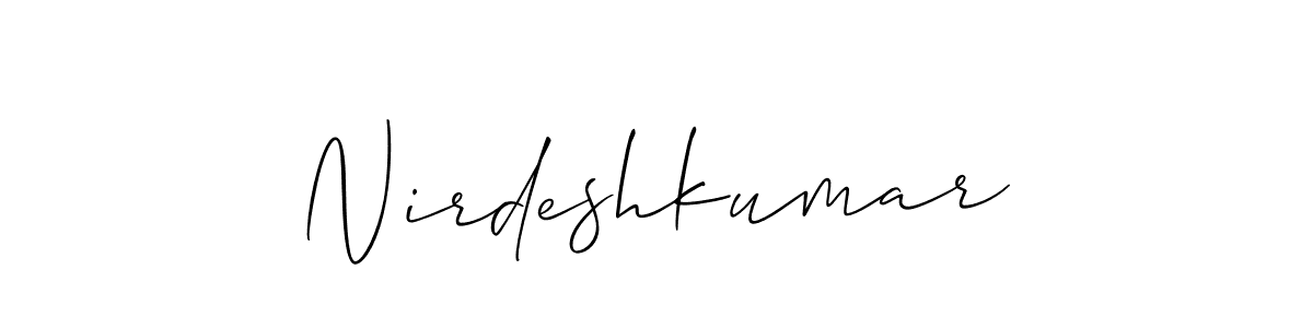 Use a signature maker to create a handwritten signature online. With this signature software, you can design (Allison_Script) your own signature for name Nirdeshkumar. Nirdeshkumar signature style 2 images and pictures png