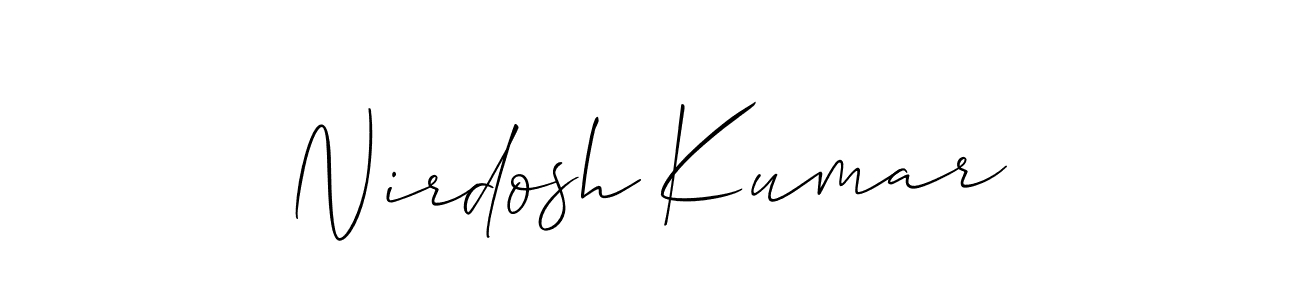 How to make Nirdosh Kumar signature? Allison_Script is a professional autograph style. Create handwritten signature for Nirdosh Kumar name. Nirdosh Kumar signature style 2 images and pictures png