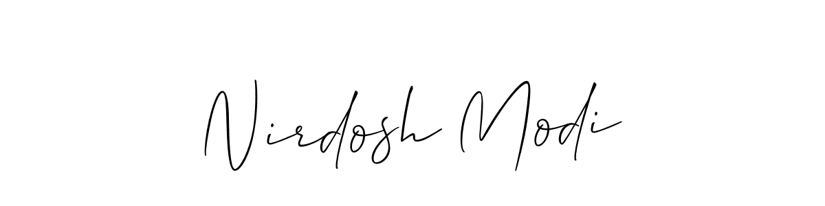 Design your own signature with our free online signature maker. With this signature software, you can create a handwritten (Allison_Script) signature for name Nirdosh Modi. Nirdosh Modi signature style 2 images and pictures png