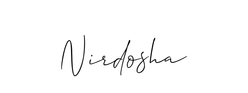 How to make Nirdosha name signature. Use Allison_Script style for creating short signs online. This is the latest handwritten sign. Nirdosha signature style 2 images and pictures png