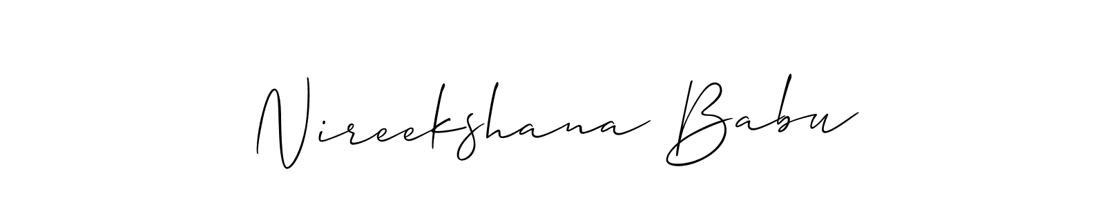 How to make Nireekshana Babu signature? Allison_Script is a professional autograph style. Create handwritten signature for Nireekshana Babu name. Nireekshana Babu signature style 2 images and pictures png