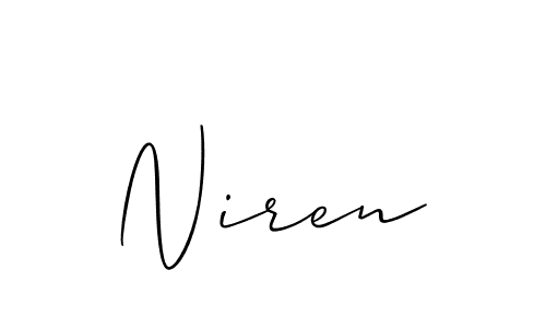 Similarly Allison_Script is the best handwritten signature design. Signature creator online .You can use it as an online autograph creator for name Niren. Niren signature style 2 images and pictures png