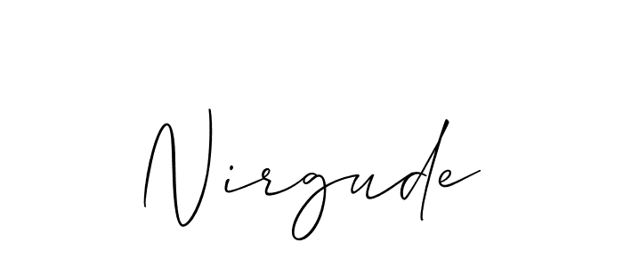 Design your own signature with our free online signature maker. With this signature software, you can create a handwritten (Allison_Script) signature for name Nirgude. Nirgude signature style 2 images and pictures png