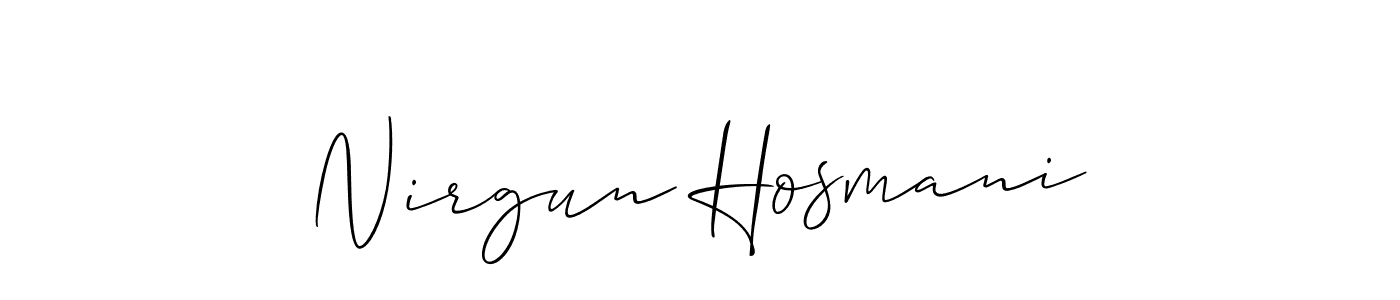 How to Draw Nirgun Hosmani signature style? Allison_Script is a latest design signature styles for name Nirgun Hosmani. Nirgun Hosmani signature style 2 images and pictures png