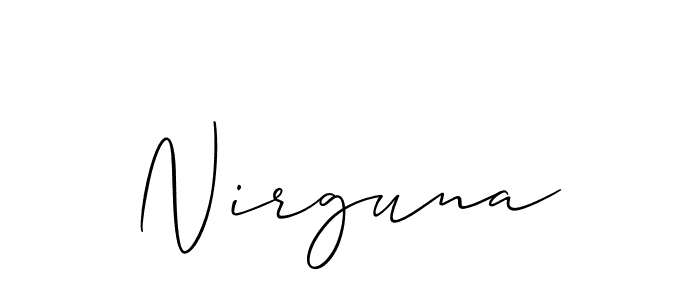 Create a beautiful signature design for name Nirguna. With this signature (Allison_Script) fonts, you can make a handwritten signature for free. Nirguna signature style 2 images and pictures png