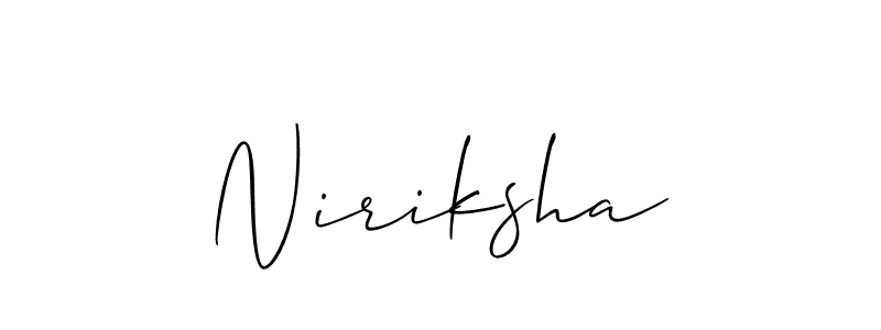 The best way (Allison_Script) to make a short signature is to pick only two or three words in your name. The name Niriksha include a total of six letters. For converting this name. Niriksha signature style 2 images and pictures png