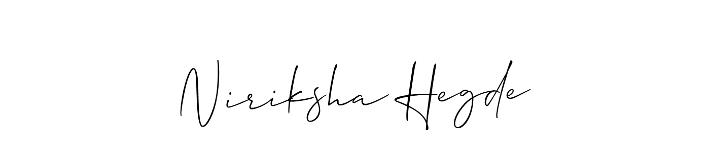 Design your own signature with our free online signature maker. With this signature software, you can create a handwritten (Allison_Script) signature for name Niriksha Hegde. Niriksha Hegde signature style 2 images and pictures png