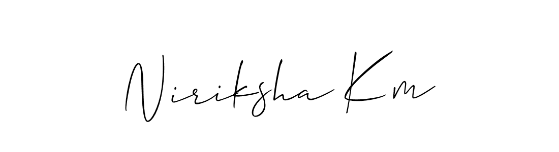 Also we have Niriksha Km name is the best signature style. Create professional handwritten signature collection using Allison_Script autograph style. Niriksha Km signature style 2 images and pictures png