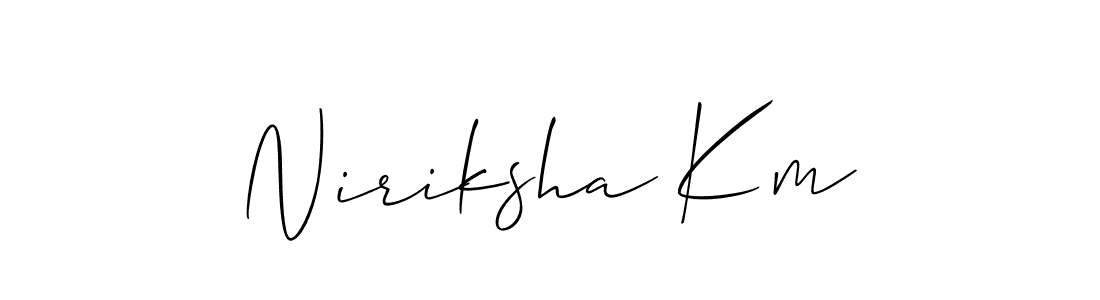 It looks lik you need a new signature style for name Niriksha Km. Design unique handwritten (Allison_Script) signature with our free signature maker in just a few clicks. Niriksha Km signature style 2 images and pictures png