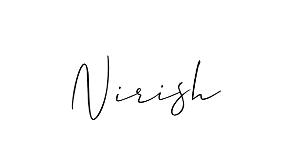 How to make Nirish name signature. Use Allison_Script style for creating short signs online. This is the latest handwritten sign. Nirish signature style 2 images and pictures png