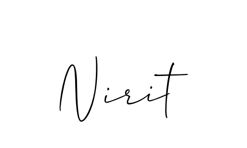 Create a beautiful signature design for name Nirit. With this signature (Allison_Script) fonts, you can make a handwritten signature for free. Nirit signature style 2 images and pictures png