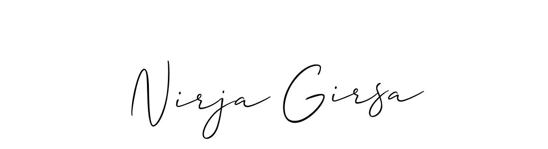 How to make Nirja Girsa signature? Allison_Script is a professional autograph style. Create handwritten signature for Nirja Girsa name. Nirja Girsa signature style 2 images and pictures png