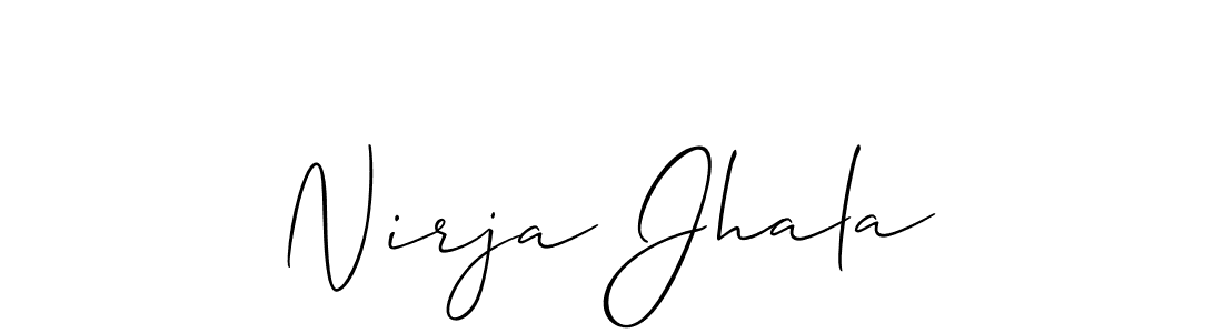 You should practise on your own different ways (Allison_Script) to write your name (Nirja Jhala) in signature. don't let someone else do it for you. Nirja Jhala signature style 2 images and pictures png