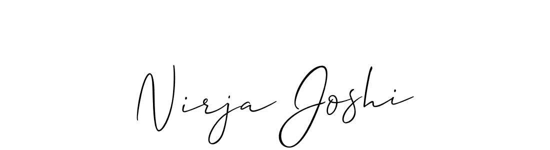 How to make Nirja Joshi name signature. Use Allison_Script style for creating short signs online. This is the latest handwritten sign. Nirja Joshi signature style 2 images and pictures png