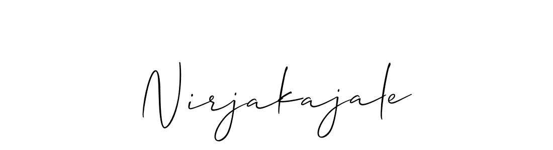 Use a signature maker to create a handwritten signature online. With this signature software, you can design (Allison_Script) your own signature for name Nirjakajale. Nirjakajale signature style 2 images and pictures png