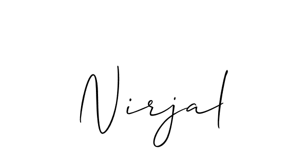 Make a beautiful signature design for name Nirjal. With this signature (Allison_Script) style, you can create a handwritten signature for free. Nirjal signature style 2 images and pictures png