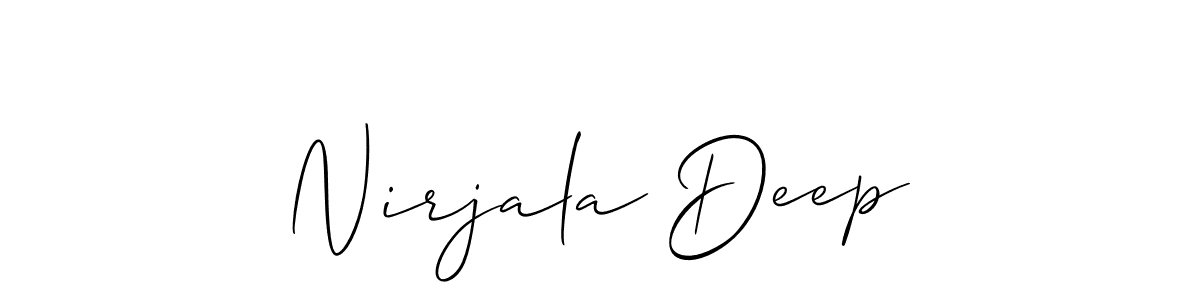 Allison_Script is a professional signature style that is perfect for those who want to add a touch of class to their signature. It is also a great choice for those who want to make their signature more unique. Get Nirjala Deep name to fancy signature for free. Nirjala Deep signature style 2 images and pictures png