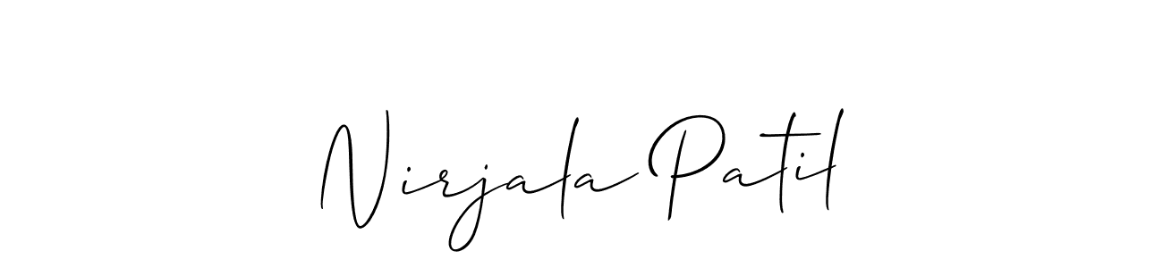 Create a beautiful signature design for name Nirjala Patil. With this signature (Allison_Script) fonts, you can make a handwritten signature for free. Nirjala Patil signature style 2 images and pictures png