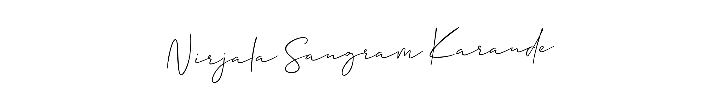 Similarly Allison_Script is the best handwritten signature design. Signature creator online .You can use it as an online autograph creator for name Nirjala Sangram Karande. Nirjala Sangram Karande signature style 2 images and pictures png