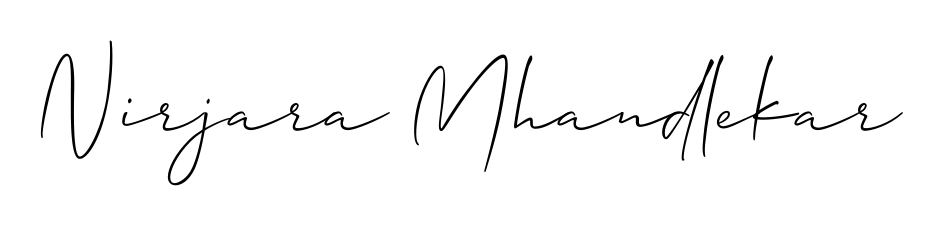 Create a beautiful signature design for name Nirjara Mhandlekar. With this signature (Allison_Script) fonts, you can make a handwritten signature for free. Nirjara Mhandlekar signature style 2 images and pictures png
