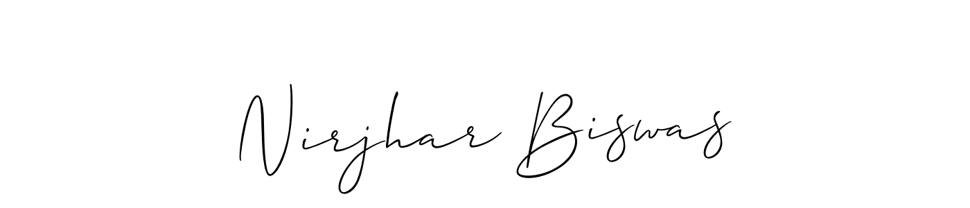 The best way (Allison_Script) to make a short signature is to pick only two or three words in your name. The name Nirjhar Biswas include a total of six letters. For converting this name. Nirjhar Biswas signature style 2 images and pictures png