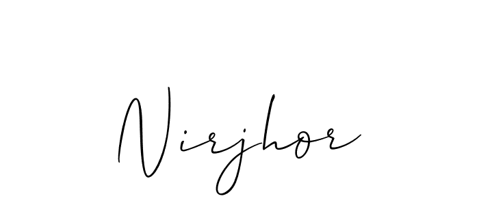 Make a beautiful signature design for name Nirjhor. With this signature (Allison_Script) style, you can create a handwritten signature for free. Nirjhor signature style 2 images and pictures png