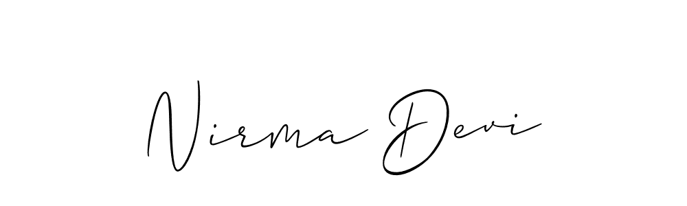 Make a beautiful signature design for name Nirma Devi. With this signature (Allison_Script) style, you can create a handwritten signature for free. Nirma Devi signature style 2 images and pictures png