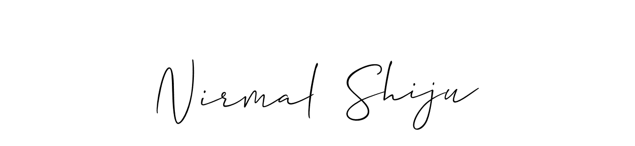 The best way (Allison_Script) to make a short signature is to pick only two or three words in your name. The name Nirmal  Shiju include a total of six letters. For converting this name. Nirmal  Shiju signature style 2 images and pictures png