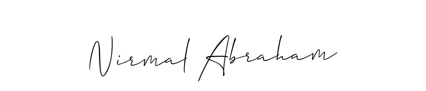 Also You can easily find your signature by using the search form. We will create Nirmal Abraham name handwritten signature images for you free of cost using Allison_Script sign style. Nirmal Abraham signature style 2 images and pictures png