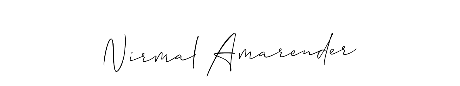 How to make Nirmal Amarender name signature. Use Allison_Script style for creating short signs online. This is the latest handwritten sign. Nirmal Amarender signature style 2 images and pictures png