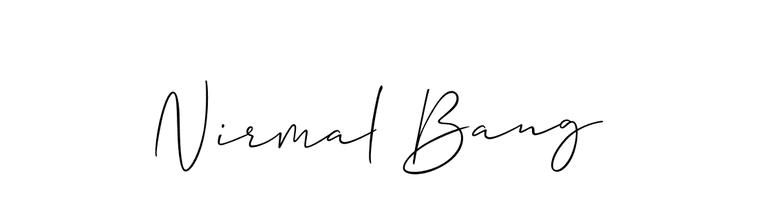 Make a beautiful signature design for name Nirmal Bang. With this signature (Allison_Script) style, you can create a handwritten signature for free. Nirmal Bang signature style 2 images and pictures png