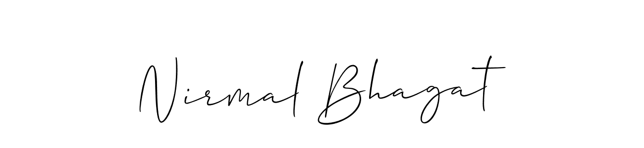 This is the best signature style for the Nirmal Bhagat name. Also you like these signature font (Allison_Script). Mix name signature. Nirmal Bhagat signature style 2 images and pictures png