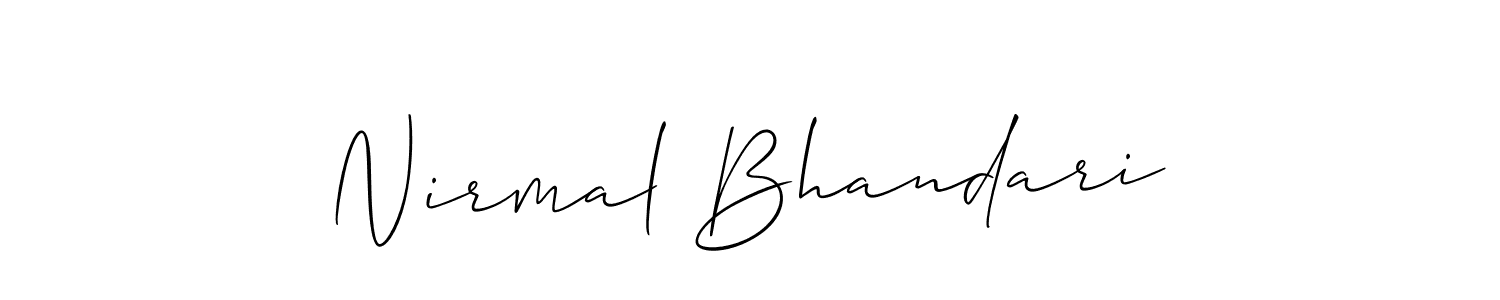 How to make Nirmal Bhandari signature? Allison_Script is a professional autograph style. Create handwritten signature for Nirmal Bhandari name. Nirmal Bhandari signature style 2 images and pictures png