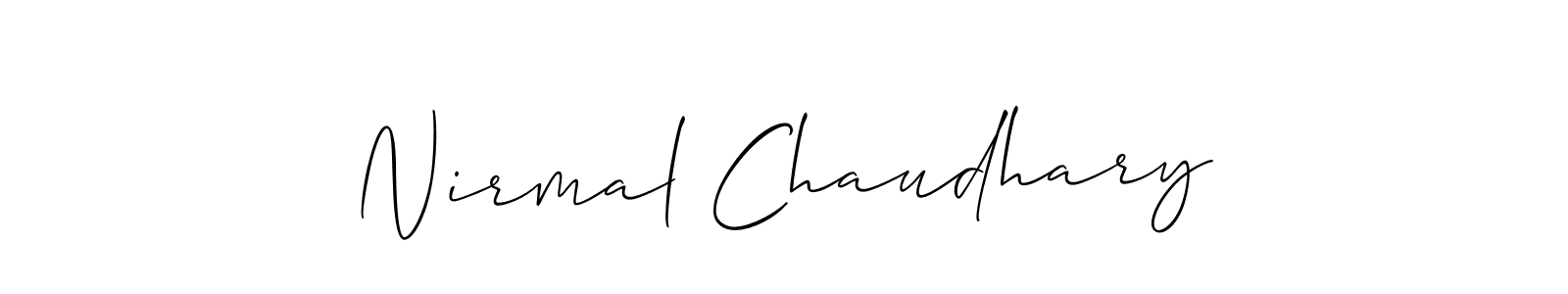 Create a beautiful signature design for name Nirmal Chaudhary. With this signature (Allison_Script) fonts, you can make a handwritten signature for free. Nirmal Chaudhary signature style 2 images and pictures png