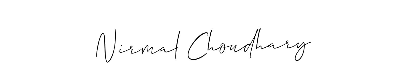 The best way (Allison_Script) to make a short signature is to pick only two or three words in your name. The name Nirmal Choudhary include a total of six letters. For converting this name. Nirmal Choudhary signature style 2 images and pictures png
