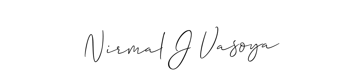 Design your own signature with our free online signature maker. With this signature software, you can create a handwritten (Allison_Script) signature for name Nirmal J Vasoya. Nirmal J Vasoya signature style 2 images and pictures png