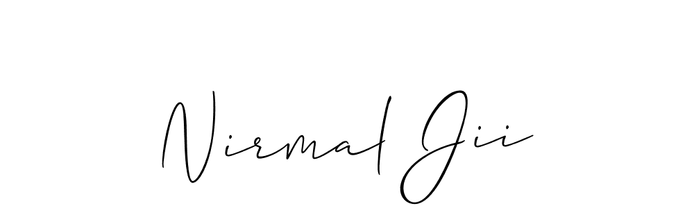 You should practise on your own different ways (Allison_Script) to write your name (Nirmal Jii) in signature. don't let someone else do it for you. Nirmal Jii signature style 2 images and pictures png