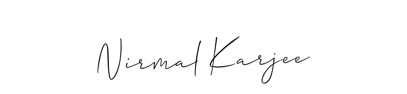 Make a beautiful signature design for name Nirmal Karjee. With this signature (Allison_Script) style, you can create a handwritten signature for free. Nirmal Karjee signature style 2 images and pictures png