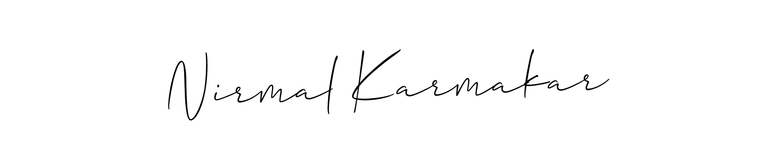 You should practise on your own different ways (Allison_Script) to write your name (Nirmal Karmakar) in signature. don't let someone else do it for you. Nirmal Karmakar signature style 2 images and pictures png