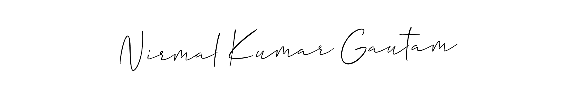 Use a signature maker to create a handwritten signature online. With this signature software, you can design (Allison_Script) your own signature for name Nirmal Kumar Gautam. Nirmal Kumar Gautam signature style 2 images and pictures png