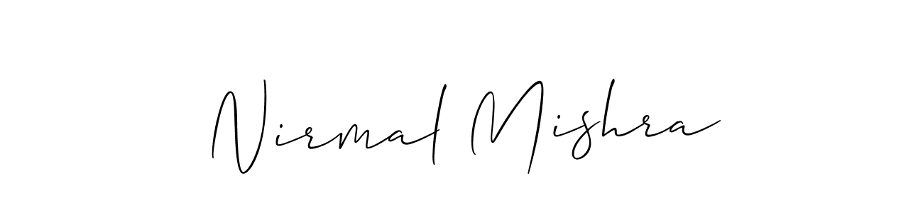 Allison_Script is a professional signature style that is perfect for those who want to add a touch of class to their signature. It is also a great choice for those who want to make their signature more unique. Get Nirmal Mishra name to fancy signature for free. Nirmal Mishra signature style 2 images and pictures png