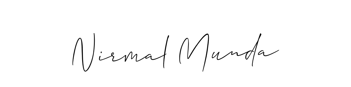 Allison_Script is a professional signature style that is perfect for those who want to add a touch of class to their signature. It is also a great choice for those who want to make their signature more unique. Get Nirmal Munda name to fancy signature for free. Nirmal Munda signature style 2 images and pictures png